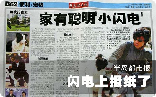 闪电上报纸了（半岛都市报）（2007年11月23日）